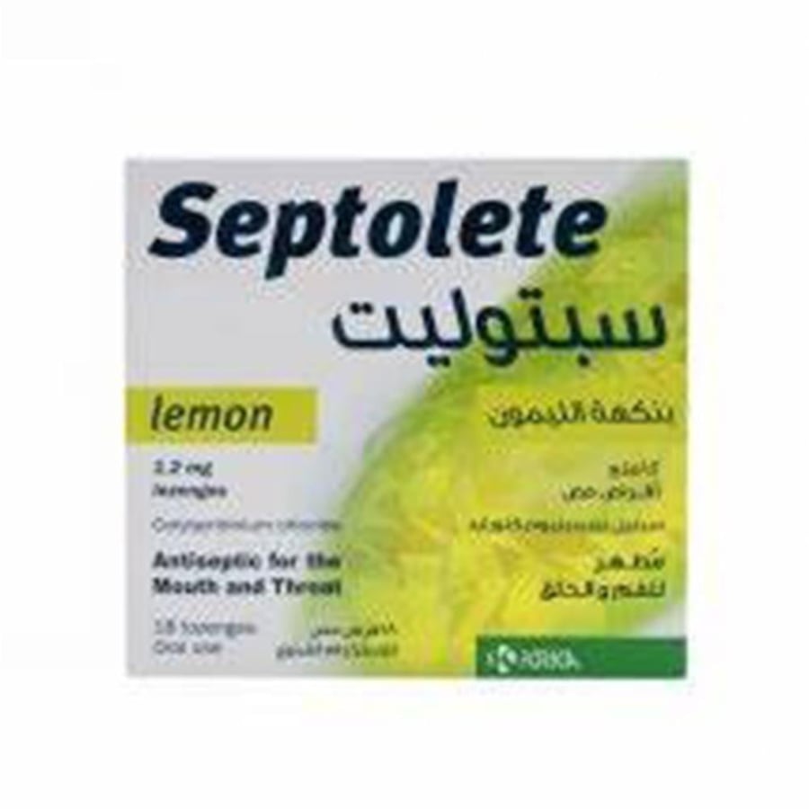 أقراص سبتوليت بنكهة الليمون لعلاج الحلق وفم