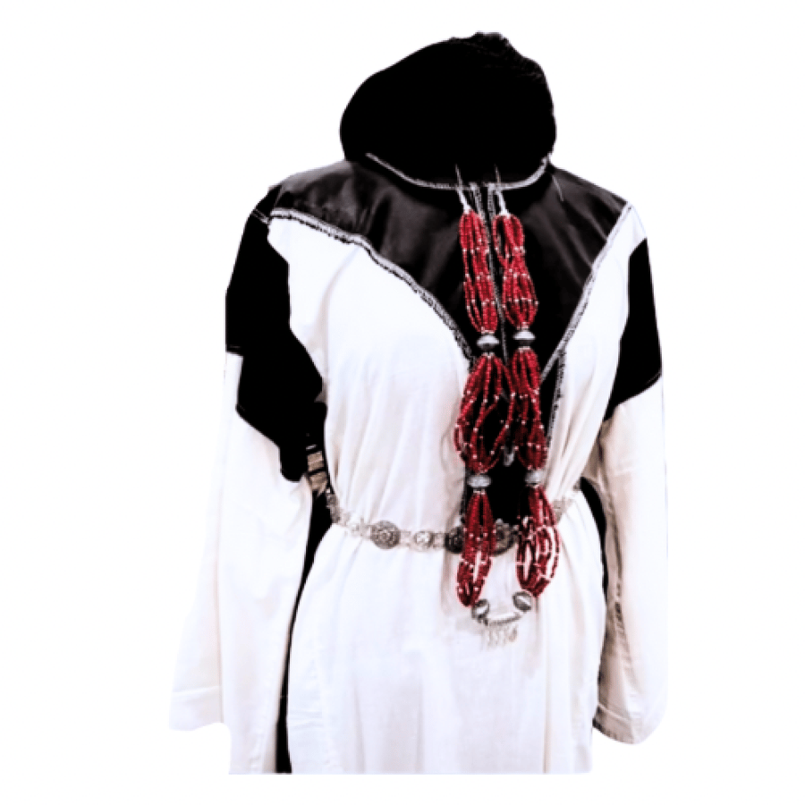 ثوب مكمم ابيض سيدات مقاس من 50 - 60