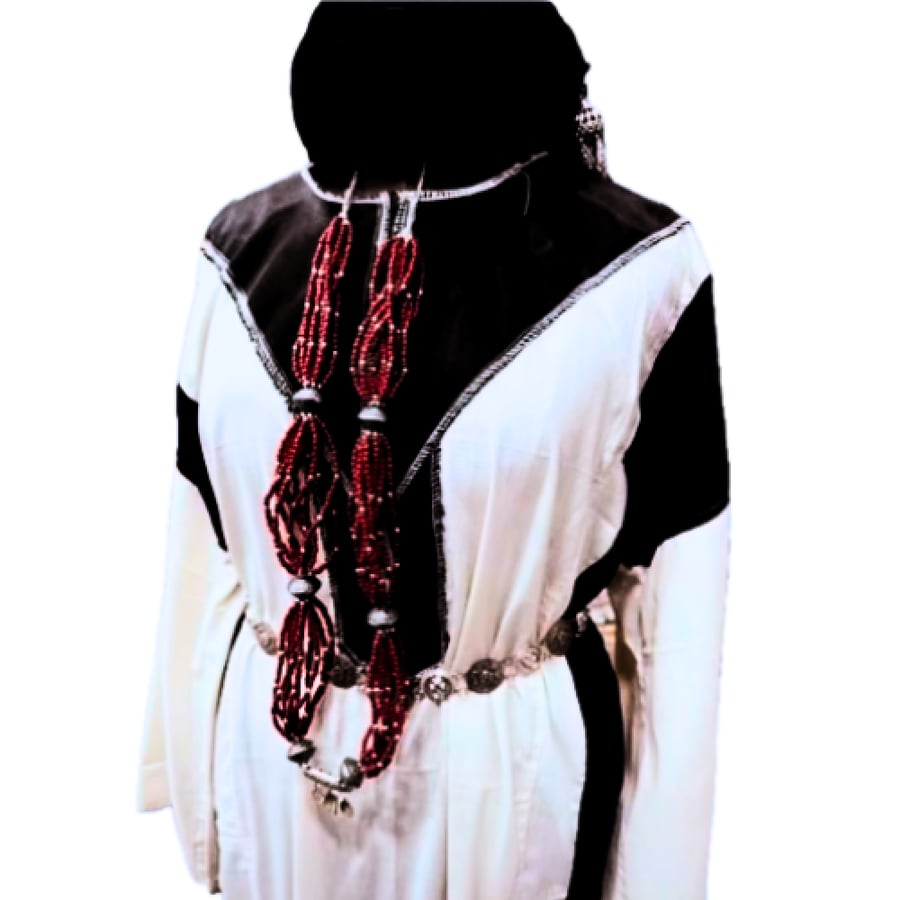 ثوب مكمم ابيض سيدات مقاس من 50 - 60