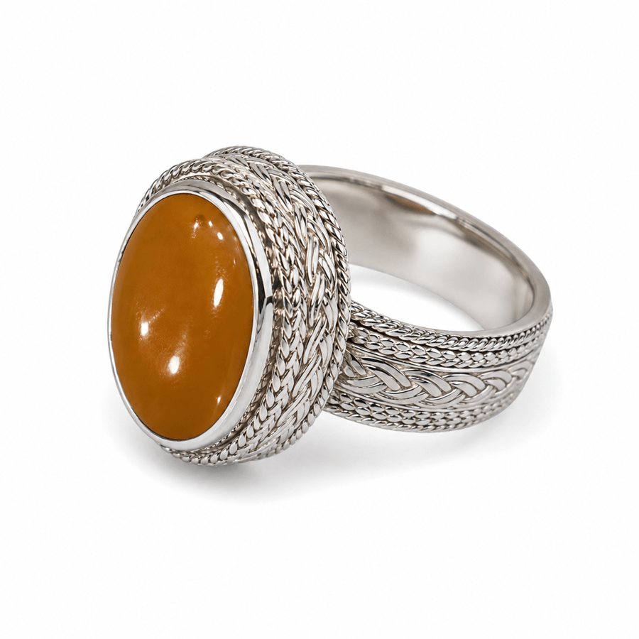 Amber stone ring