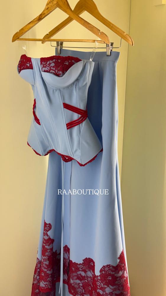 طقم كورسيه + تنورة  تصميم R BOUTIQUE