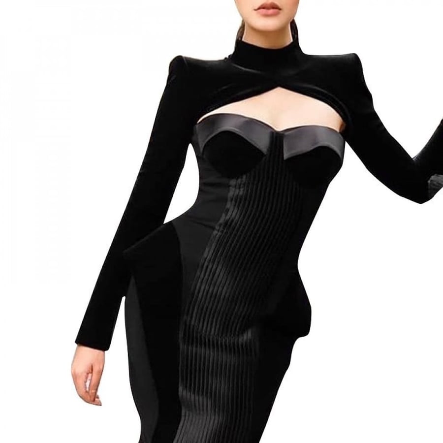 Black midi dress
