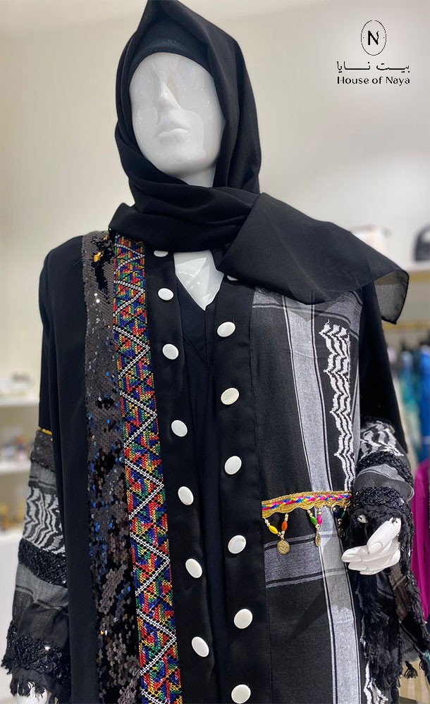 عباية لينين بقماش سماع على الكم ومن جهه واحدة ومن الامام  - بيت نايا