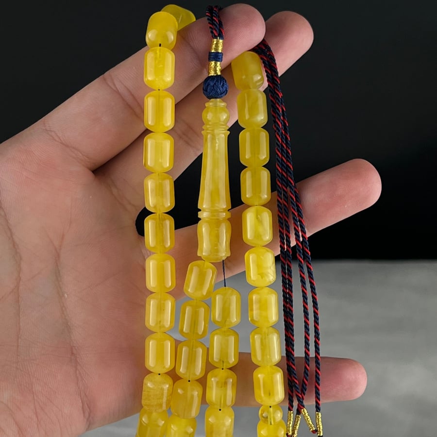 Amber prayer bead bracelet