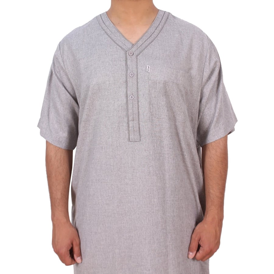 Jalabiya for Men & Embroidered Half Sleeve M