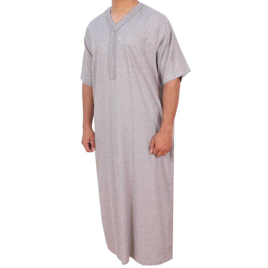Jalabiya for Men & Embroidered Half Sleeve M