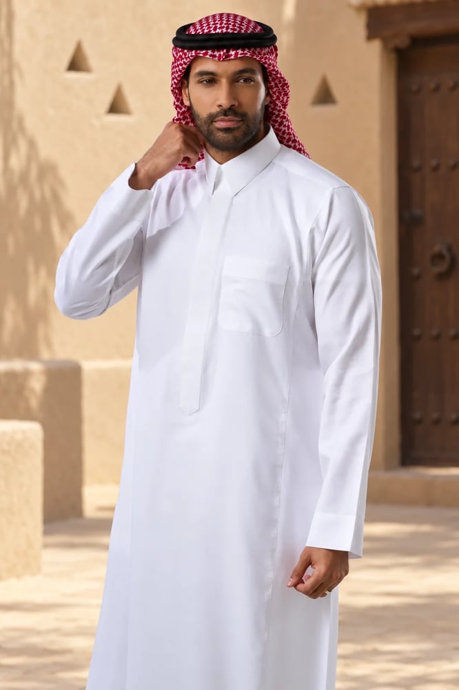 ثوب رجالي قلاب اليد سادة كرتون 6 قطع