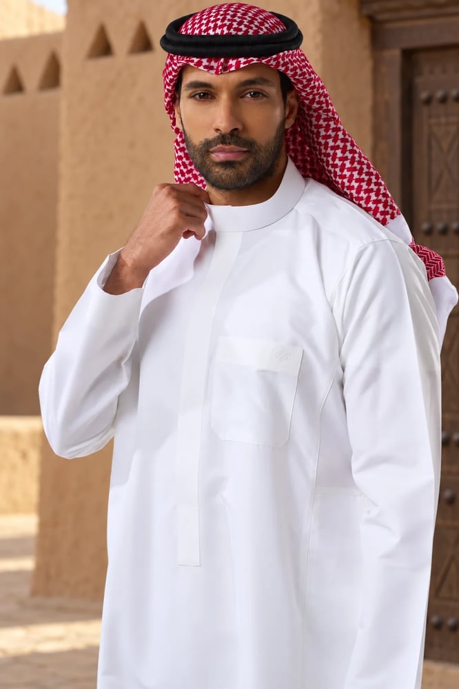 ثوب رجالي ابيض سادة او كبك كرتون 6 قطع