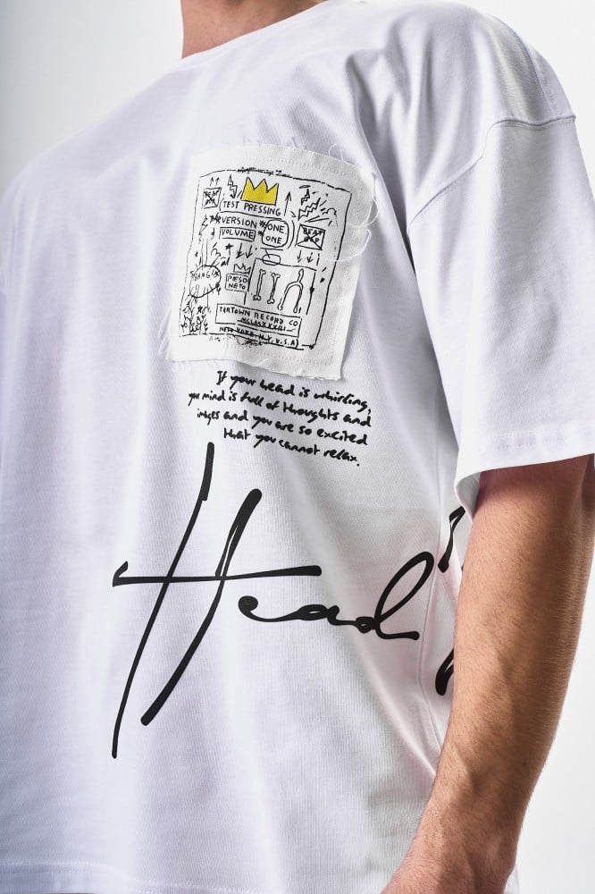 تيشيرت ابيض اوفر سايز