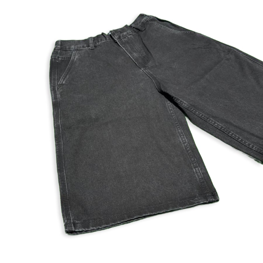 Baggy short | شورت جينز بقصة واسعه | رمادي