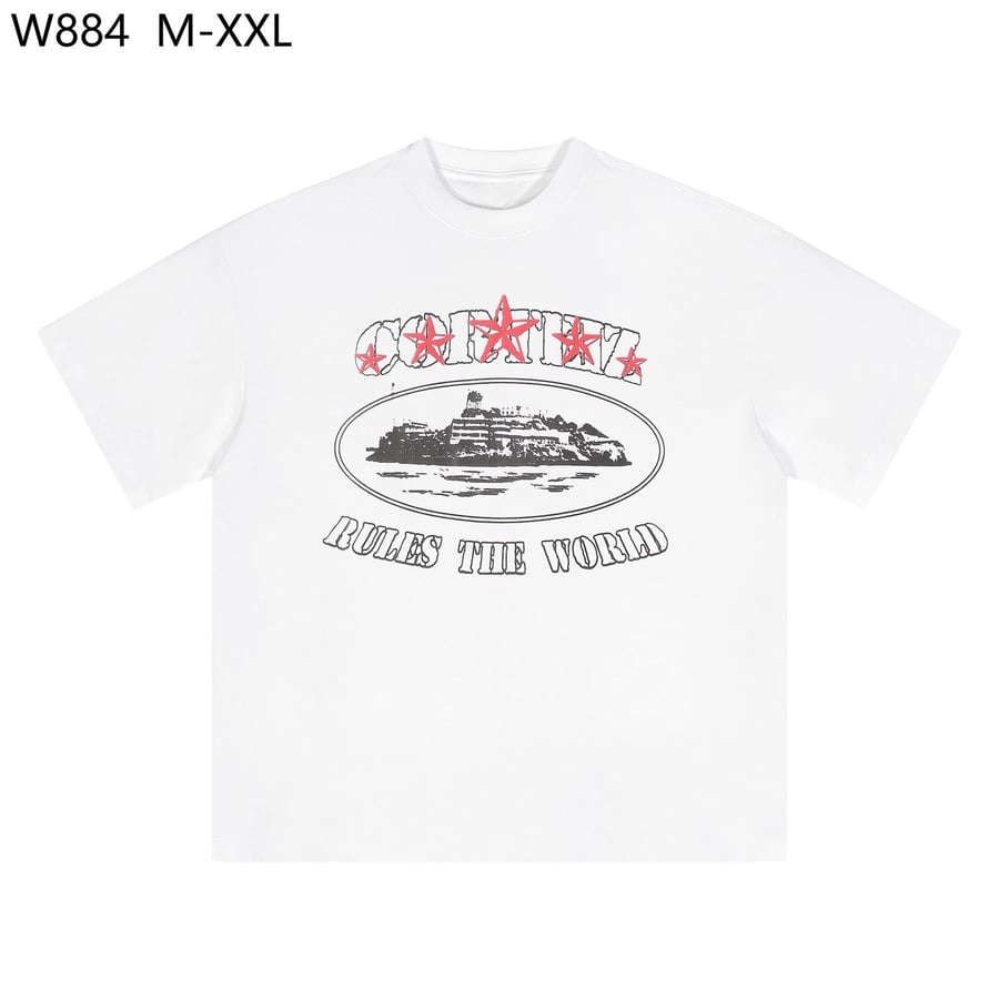 Corteiz RTW Alcatraz 5 Starz T-Shirt - White / Red