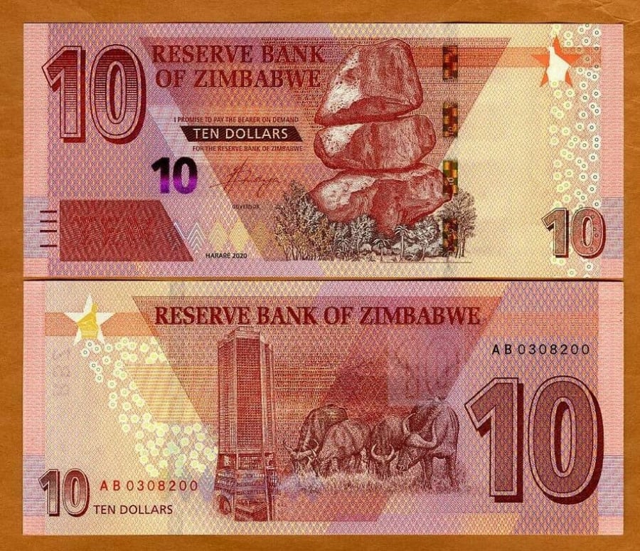 زيمبابوي فئة 10 دولار أنسر