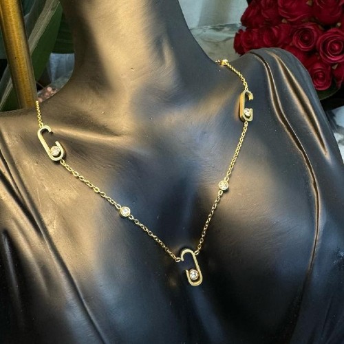 طقم سلسال مسيكا درجه اولى بلونين ذهبي فضي