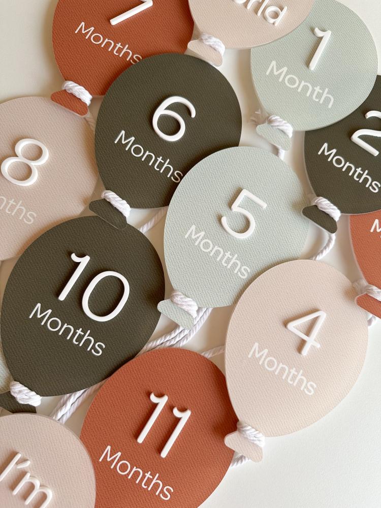 Boho Balloon Baby Milestones