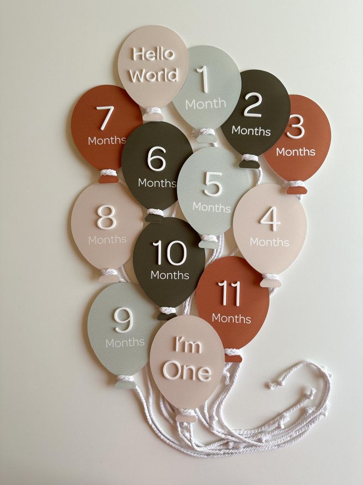 Boho Balloon Baby Milestones