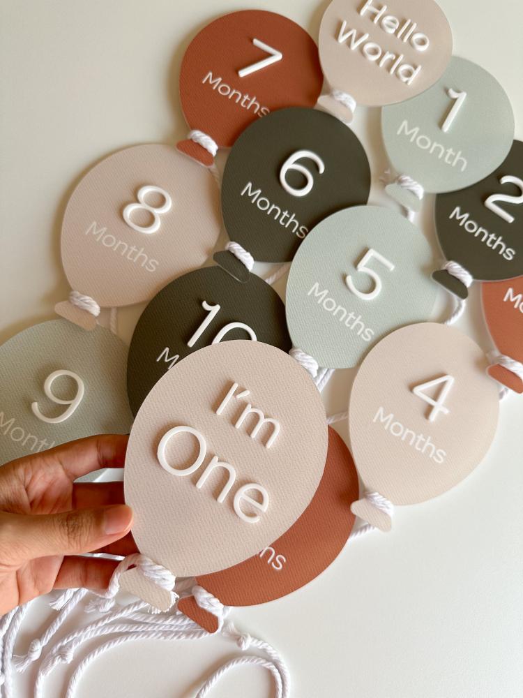 Boho Balloon Baby Milestones