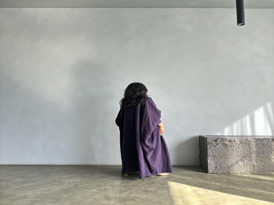 Purple washed silk