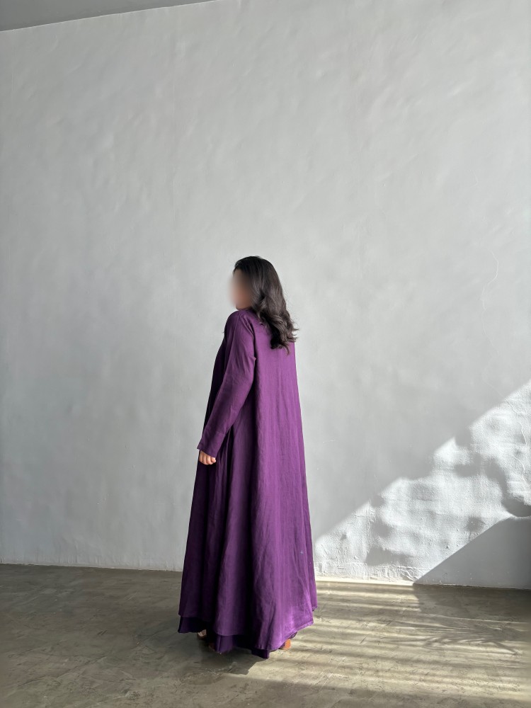 Purple linen x crepe