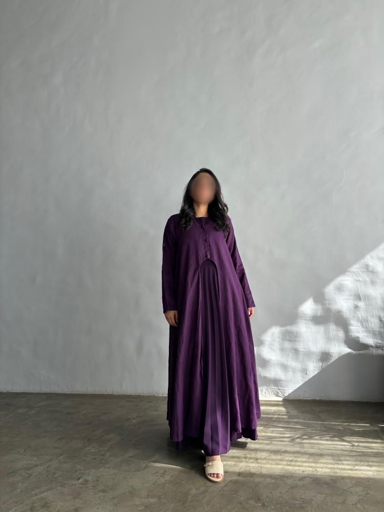 Purple linen x crepe