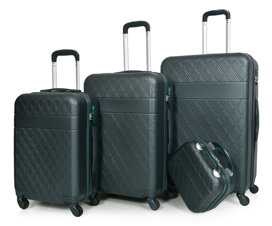 طقم شنط سفر مورانو فايبر 4 قطع أخضر