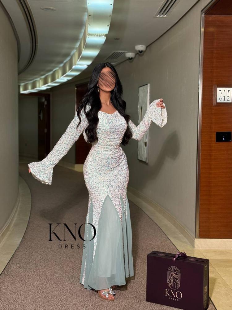فستان ترتر مموج مع جورجيت