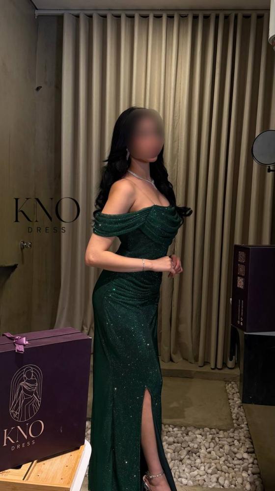 فستان شبك كرستال فاخر مبطن فستان سهرة لامع