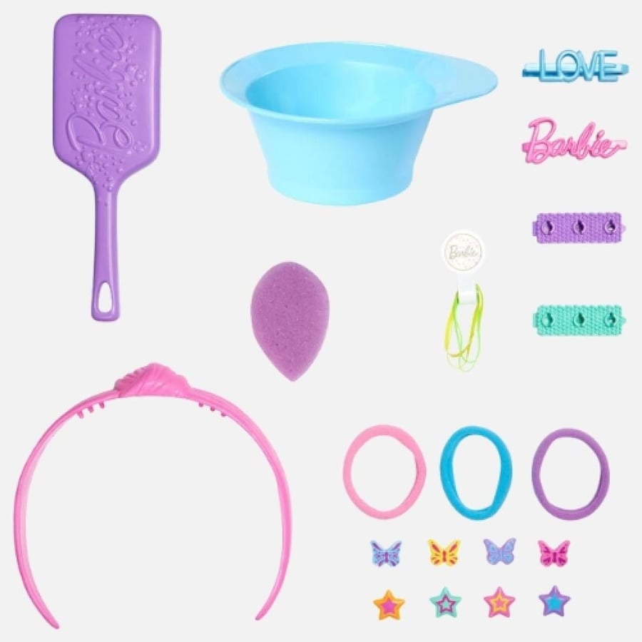 باربي - رأس تصفيف شعر مع تغيير لون وأكثر من 20 إكسسوار
