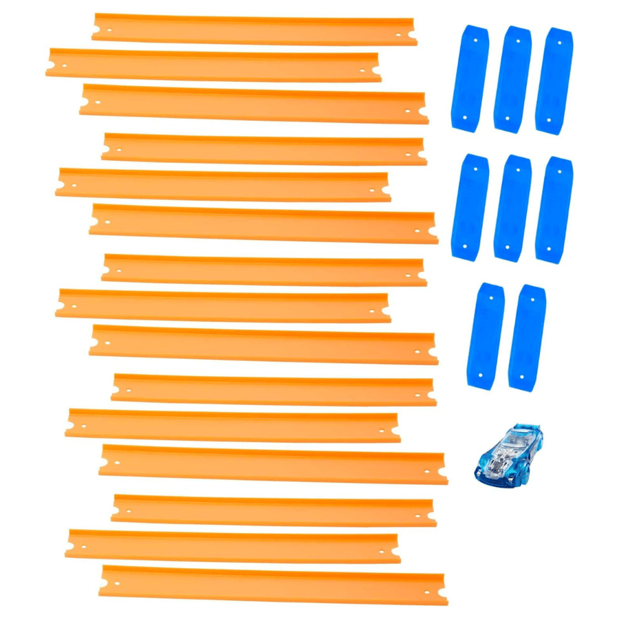 Hot Wheels - Track assembly parts with a toy car