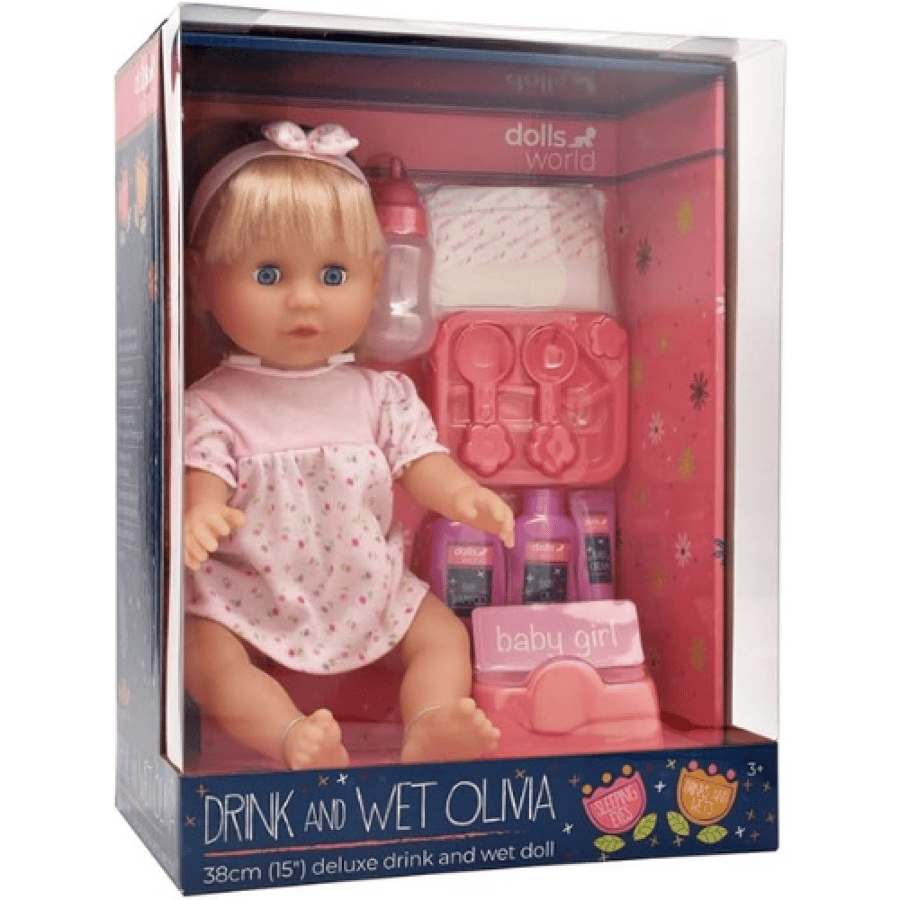 Dolls World - Baby Olivia Deluxe Doll - 38cm