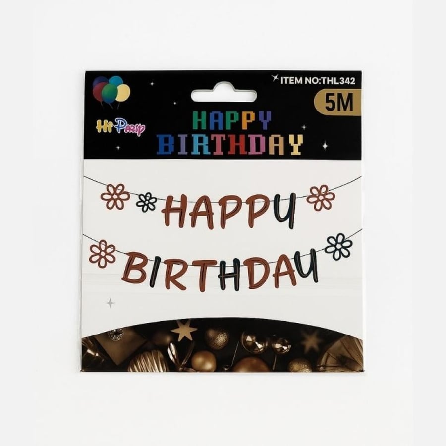 Hi Party زينة عيد ميلاد HAPPY BIRTHDAY بطول 5 أمتار – لمسة سحرية لحفلك