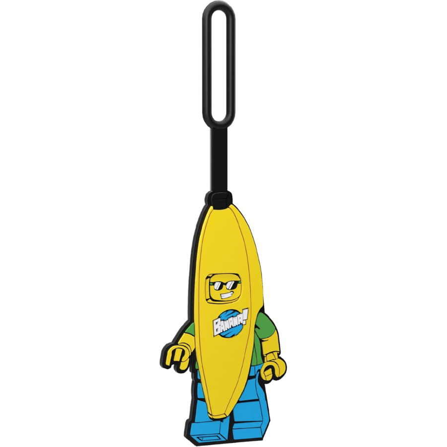 LEGO - luggage tag - design of a man wearing a yellow banana costume