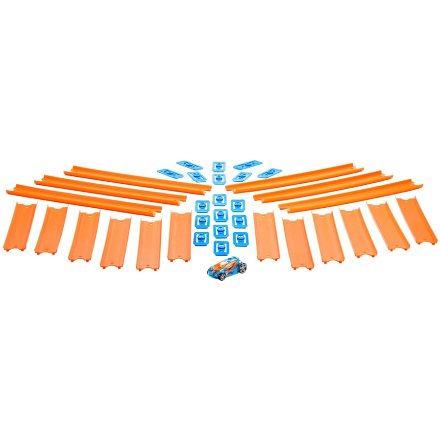 Hot Wheels - Track assembly parts with a toy car