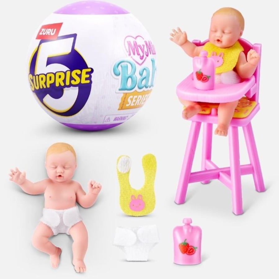 ZURU 5 Surprise My Mini Baby Series 2 – دمية طفل مصغرة مع 5 مفاجآت حكا