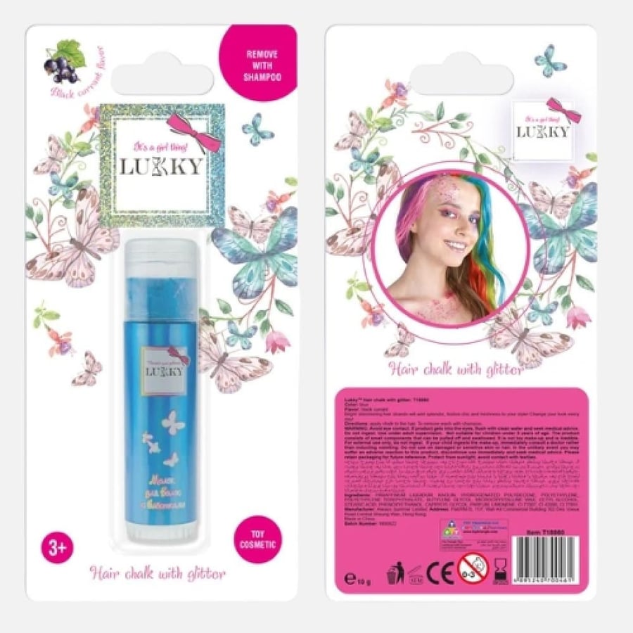 لاكي طباشير شعر أزرق بالجليتر برائحة الكشمش الأسود 10 جم