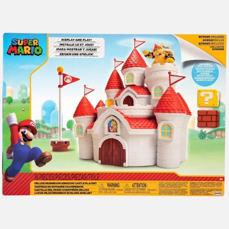 Super Mario Mushroom Kingdom Castle Playset with Exclusive Bowser Figure