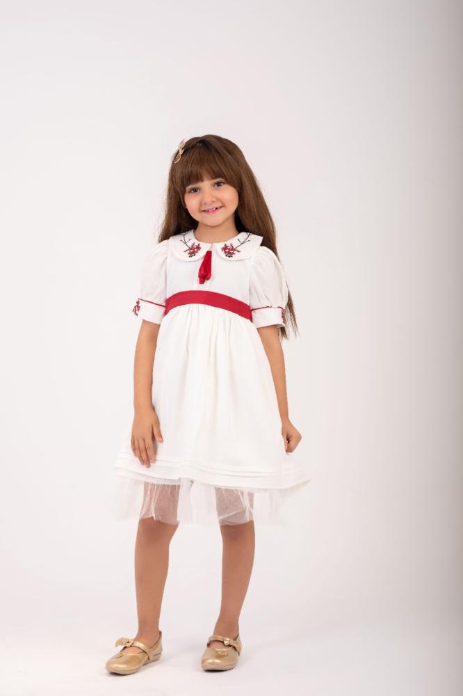 Arya's white embroidered dress