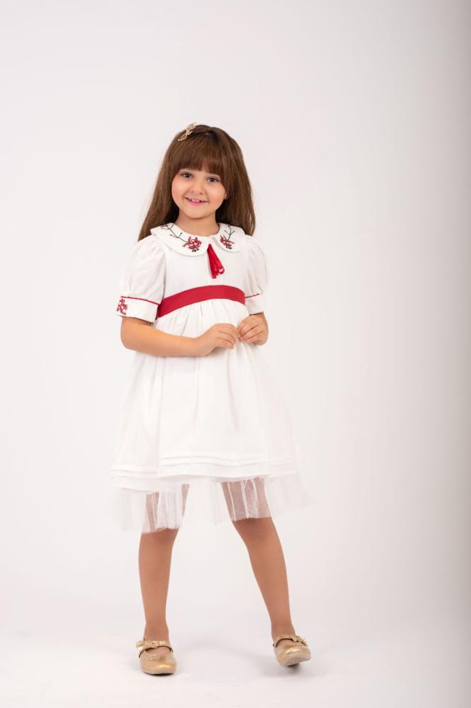 Arya's white embroidered dress