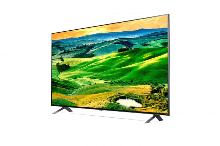 55QNED806QA تلفزيون LED بتقنية ألوان Quantum Dot NanoCell Color بدقة 4K الحقيقية من إل جي مقاس 55 بوصة من السلسلة QNED80، مع HDR (النطاق الديناميكي العالي) السينمائي 4K لتصميمات شاشة السينما والمزوّد بإمكانية الإعتام المحلي بتقنية AI ThinQ للتلفزيون الذكي