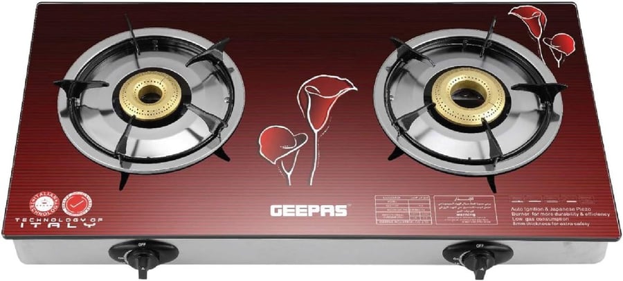 موقد سطح الطاولة يعمل على الغاز من جيباس ، لون احمر - GK5602