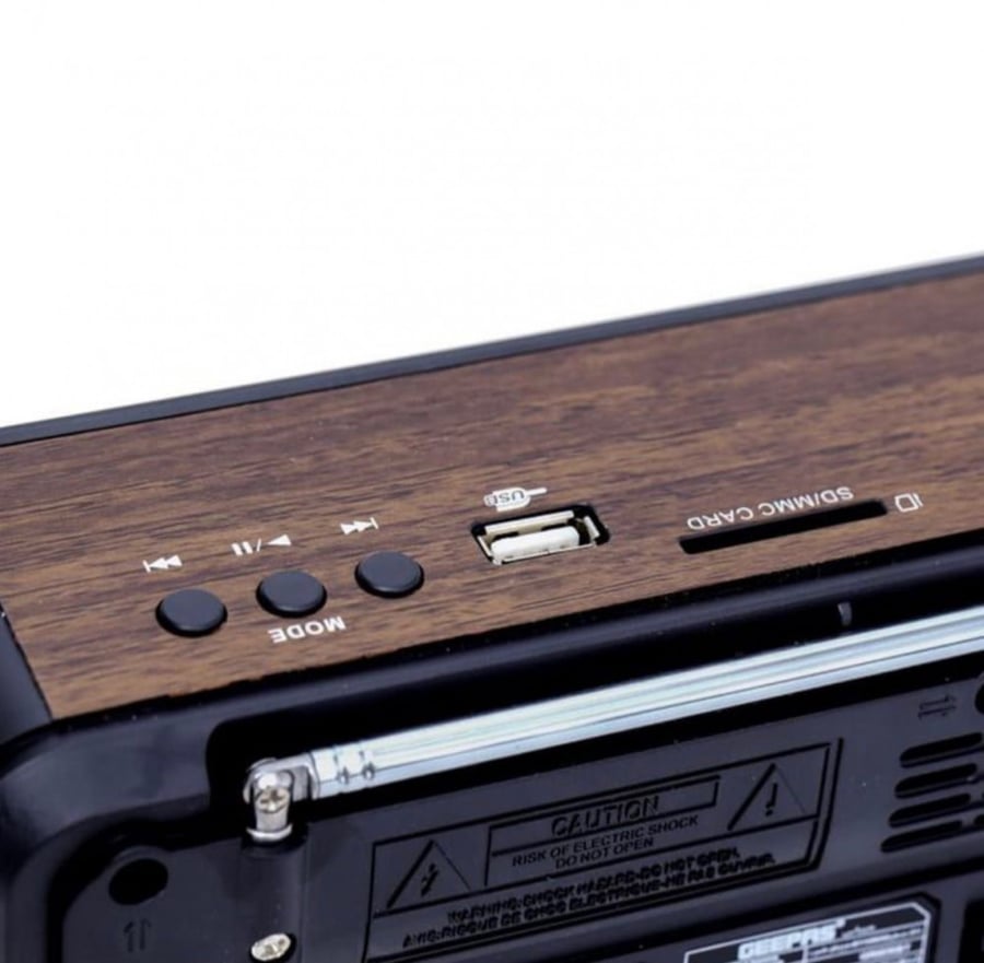 مكبر صوت و راديو GEEPAS ( بلوتوث + USB + AUX + ذاكرة ) GR6836BT