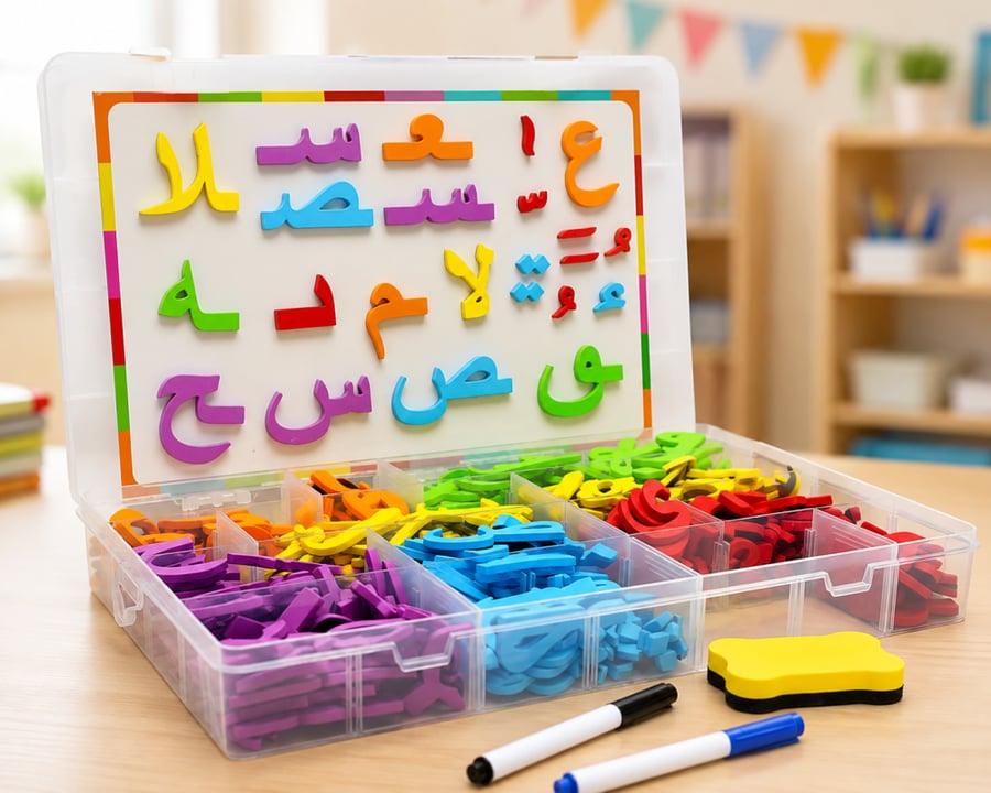 صندوق الأحرف الهجائية بجميع أشكالها مع الحركات