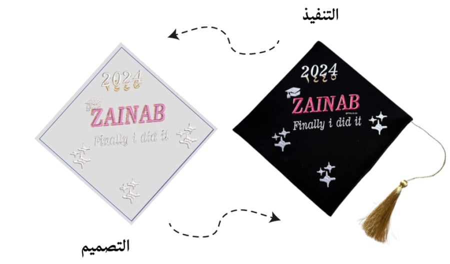 قبعه تخرج ( تطريز )