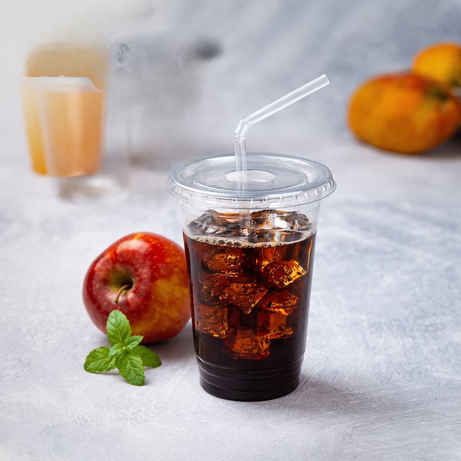 غطاء بلاستيك مسطح للأكواب