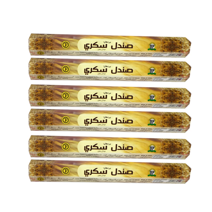 بخور عيدان صندل سكري من بردهان 6*20 عصا
