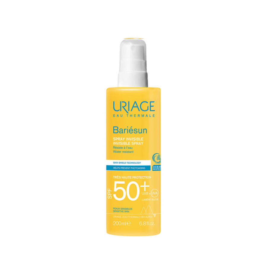 يورياج باريسون بخاخ حمايه اشعة الشمس فوق البنفسجيه  SPF50+ غير مرئي وبدون عطر مقاوم للماء والعرق مناسب للبشره الحساسه كما تساعد تقنية SON SHIELD‏ في منع الشيخوخة الضوئية 200مل