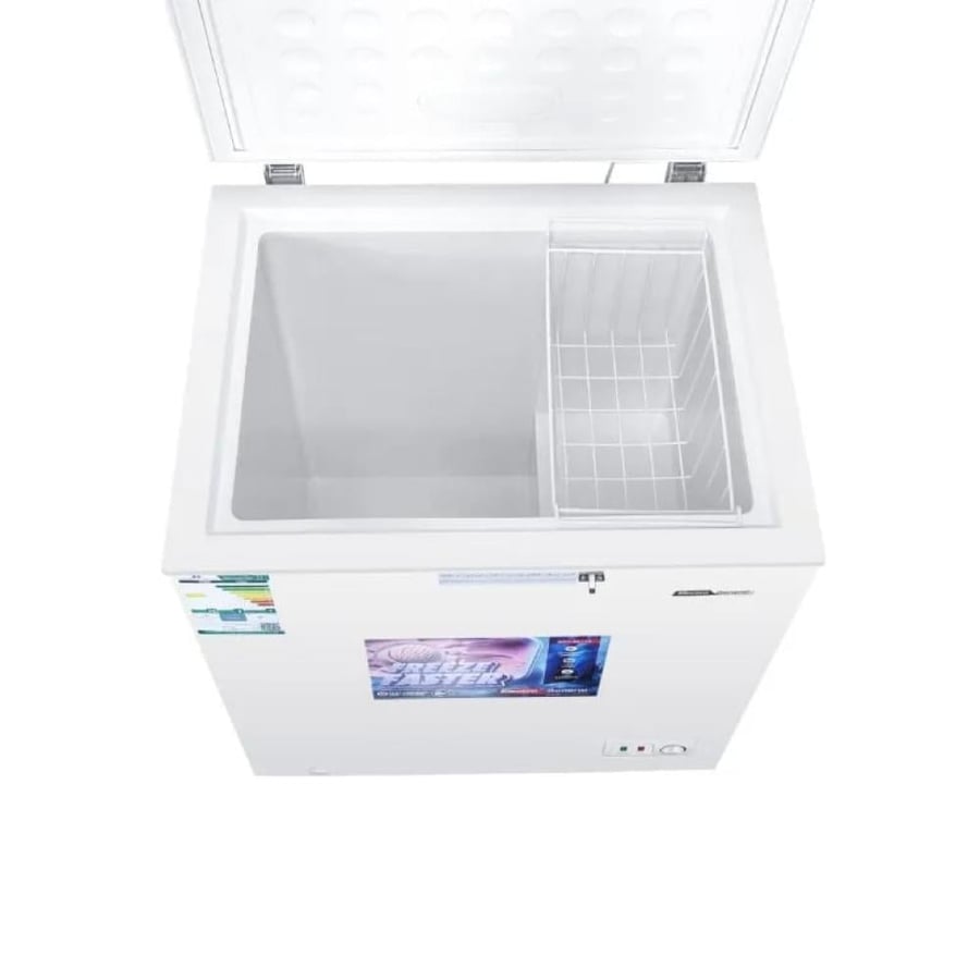 فريزر أفقي Electro General سعة 145 لتر - تجميد فائق وإضاءة LED - موديل NCH-WL146
