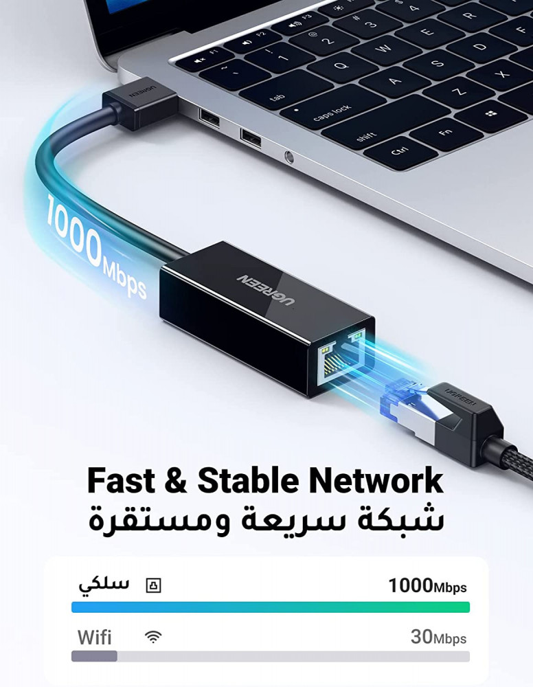 محول USB الى منفذ ايثرنت نت ار جيه 45 محول الشبكة