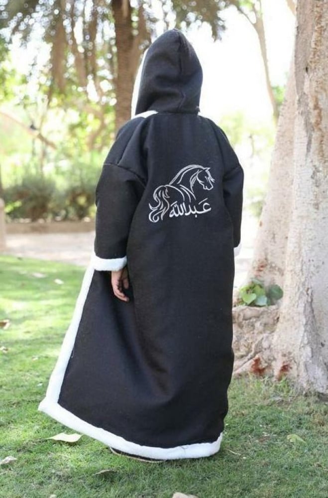 فروة شتوية للاطفال اسود