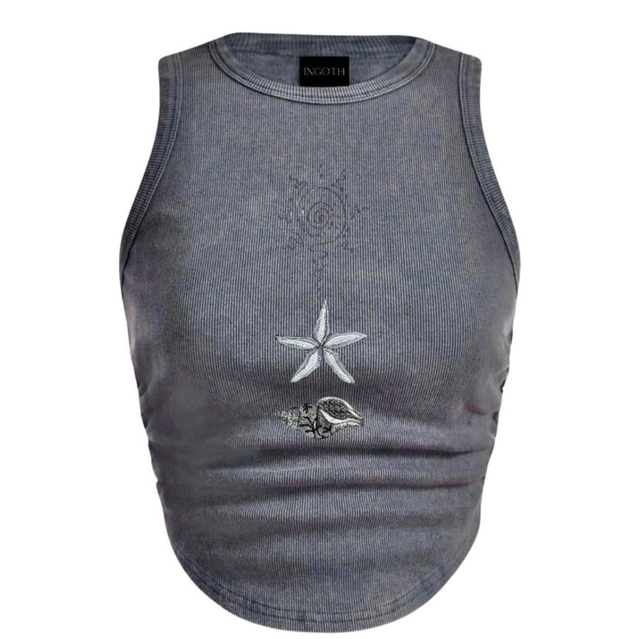 Seashells Washed Crop Top