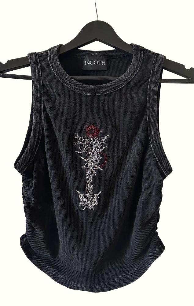 The Betrayed Devil Washed Crop Top